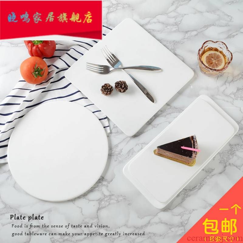 Ceramic western - style food plate baking utensils tetragonal bundt cake plate rectangular flat plate sushi plate type