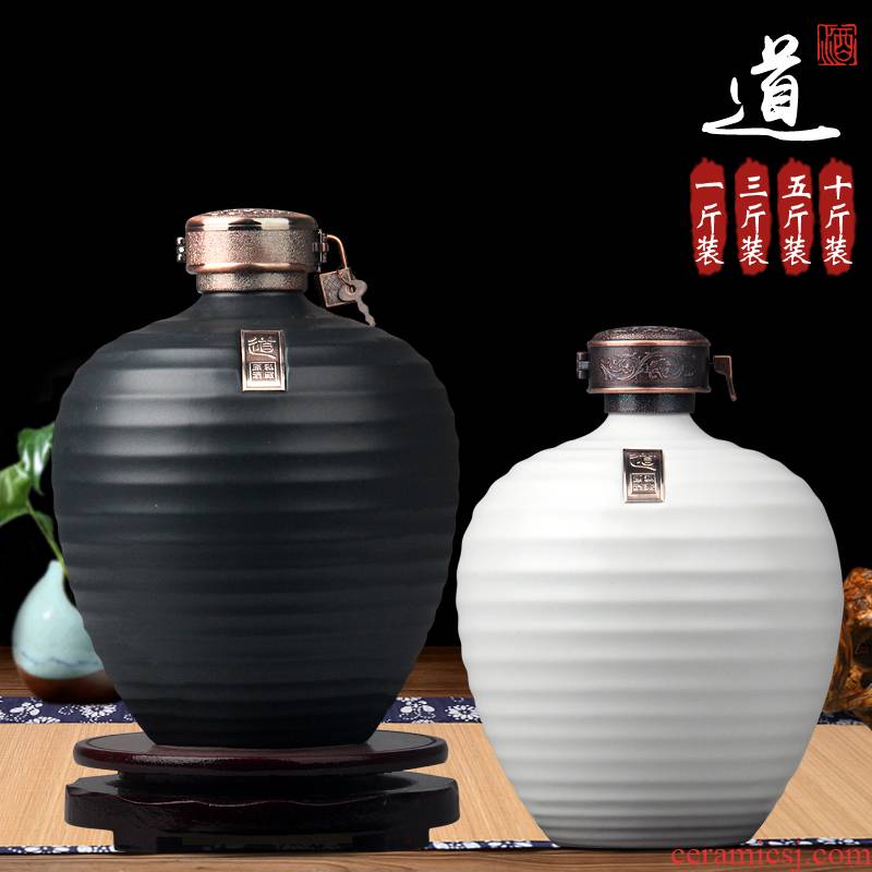 Archaize of jingdezhen ceramic jar 1 catty 3 kg, 5 kg pack sealing liquor bottle home little hip wine wine