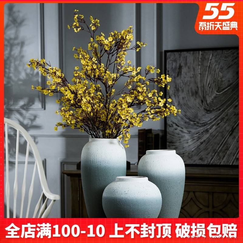 Jingdezhen coarse pottery all over the sky star, dried flower ceramic vase to restore ancient ways small and pure and fresh flower arranging Nordic pottery furnishing articles sitting room