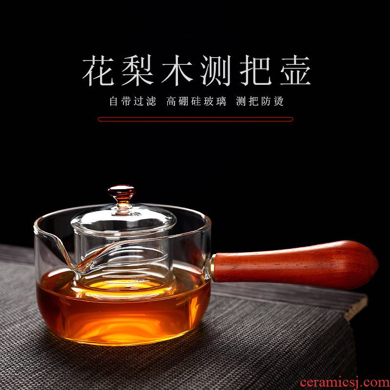 Morning boiled tea ware has high heat - resistant glass teapot special tea the who was orange flower pot side heat - resisting teapot