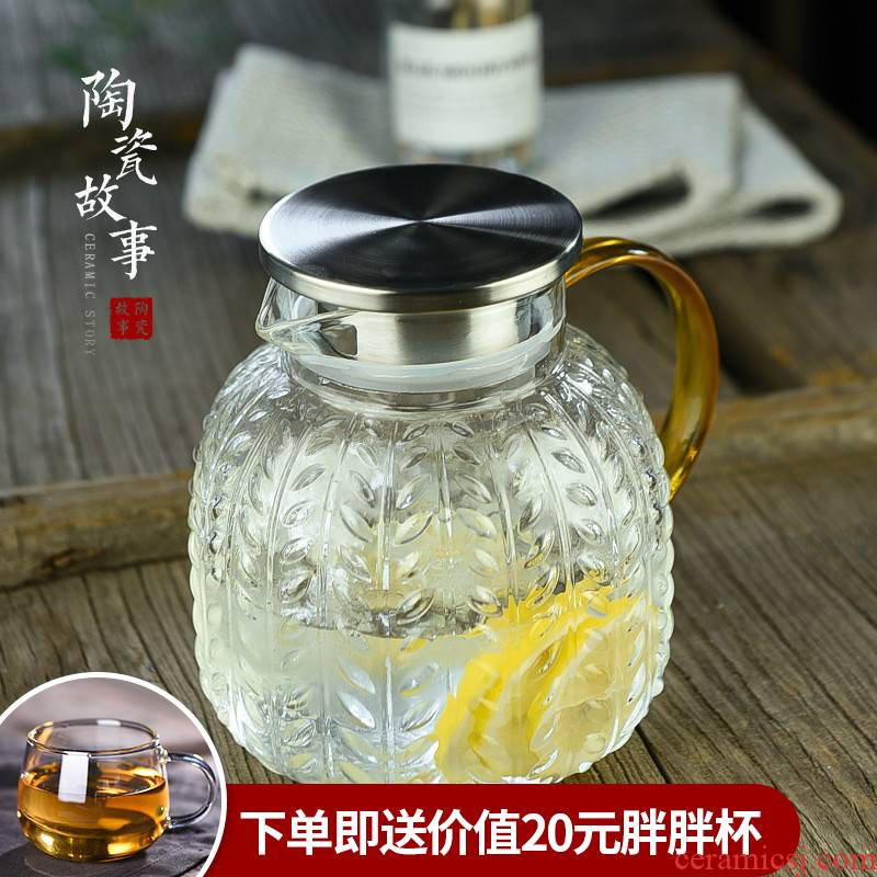 Ceramic story high - temperature Nordic creative drinking a cup of cold water bottle glass suits for pot of large capacity cool water bottle