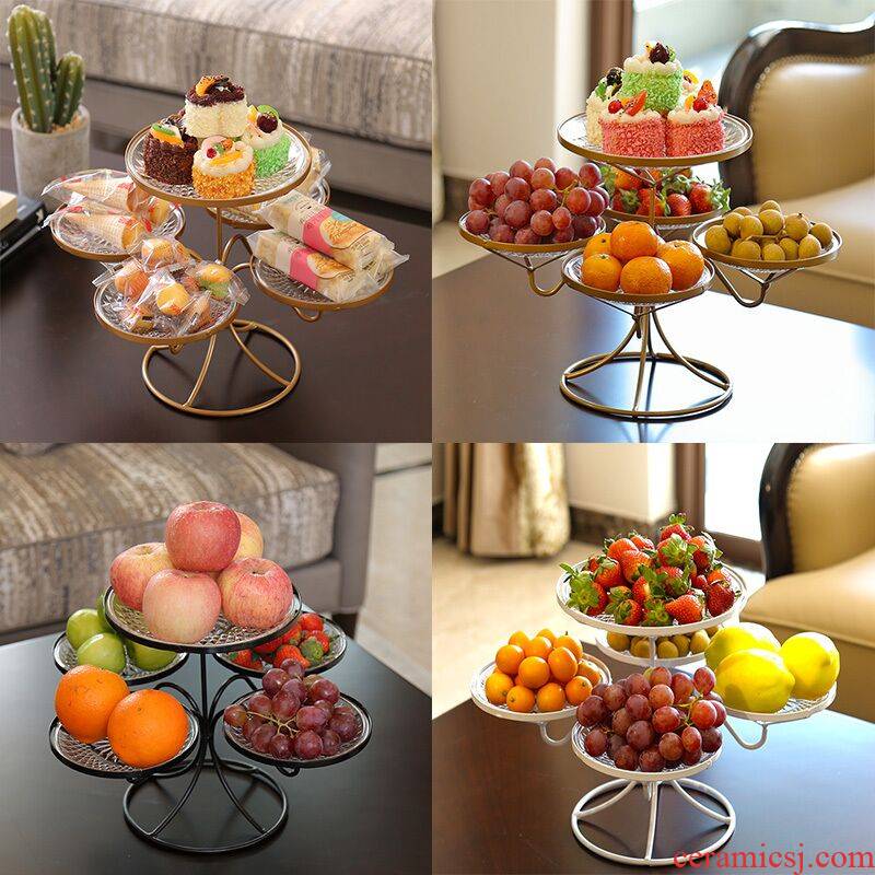 Web celebrity fruit bowl creative household compote sitting room tea table platter multi - function European plastic multi - layer Nordic style