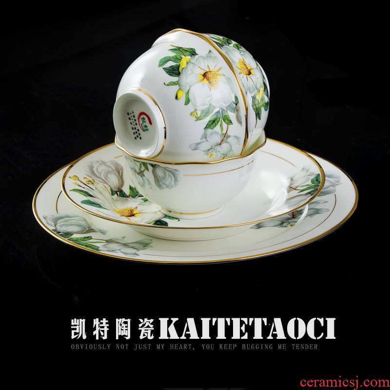 Jingdezhen ceramic tableware suit to use of European style up phnom penh dishes household contracted style bowl dishes suit combinations