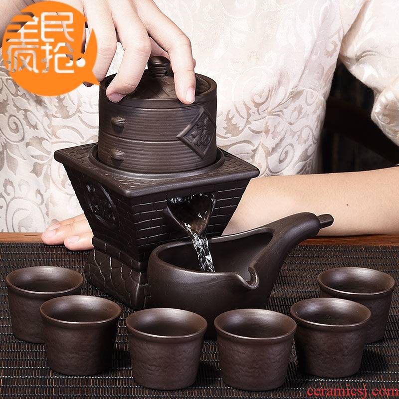 Hui shi violet arenaceous stone mill automatic tea set suit household lazy people prevent hot teapot teacup kung fu tea taking of a complete set of accessories
