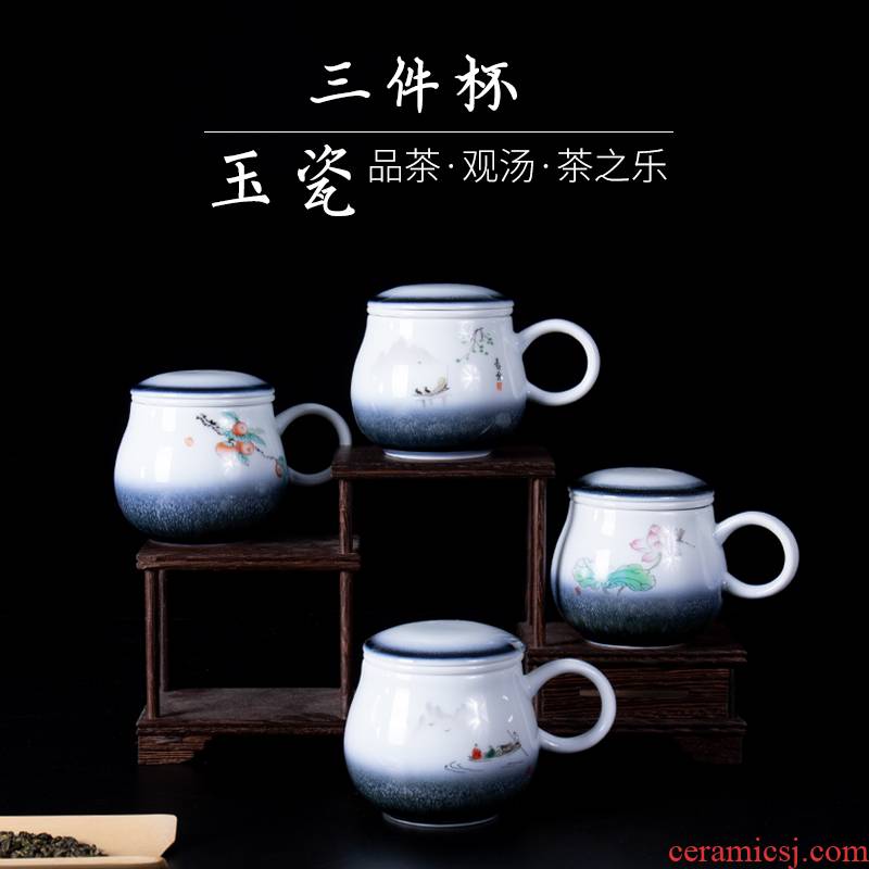 Ronkin creative move jade China cups of household ceramic cups of coffee cup keller tide lovers ultimately responds cup