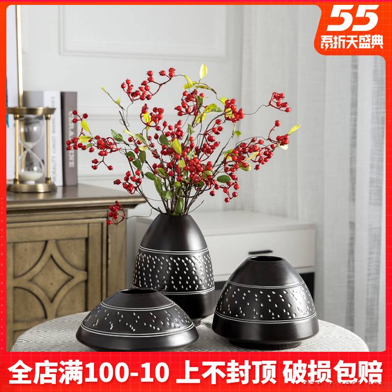 Jingdezhen ceramic creative floret bottle Nordic dried flower adornment place to live in the sitting room TV ark, decoration arranging flowers