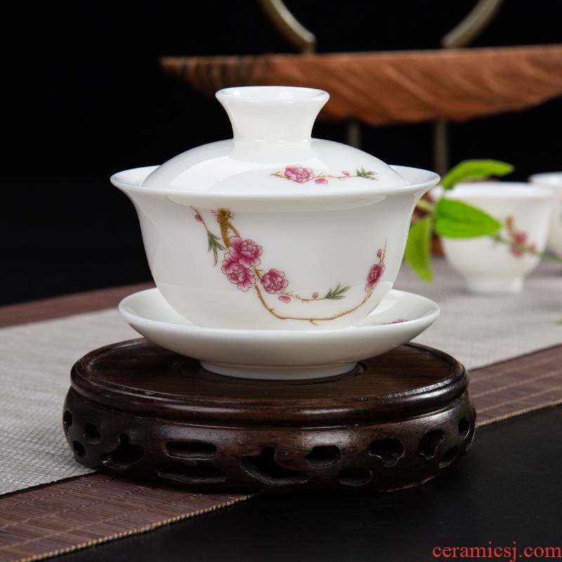 Ronkin household white porcelain teapot tea with parts make tea ware ceramic bowl tea tureen single three
