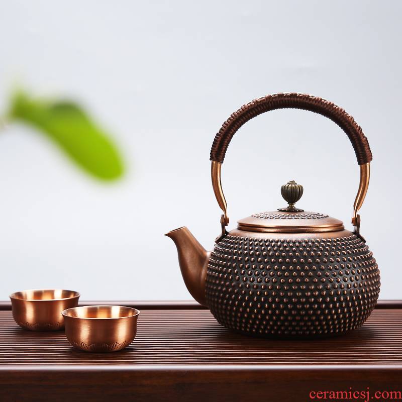 Tea is made of pure copper plates by hand, the large capacity of household cooking kettle handle teapot electric TaoLu'm 190283 the teapot