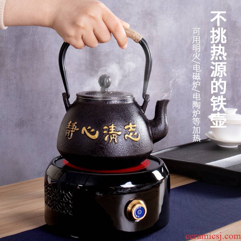 Ronkin checking iron pot of cast iron kettle electric TaoLu boiled tea, Japanese tea taking teapot single pot of restoring ancient ways