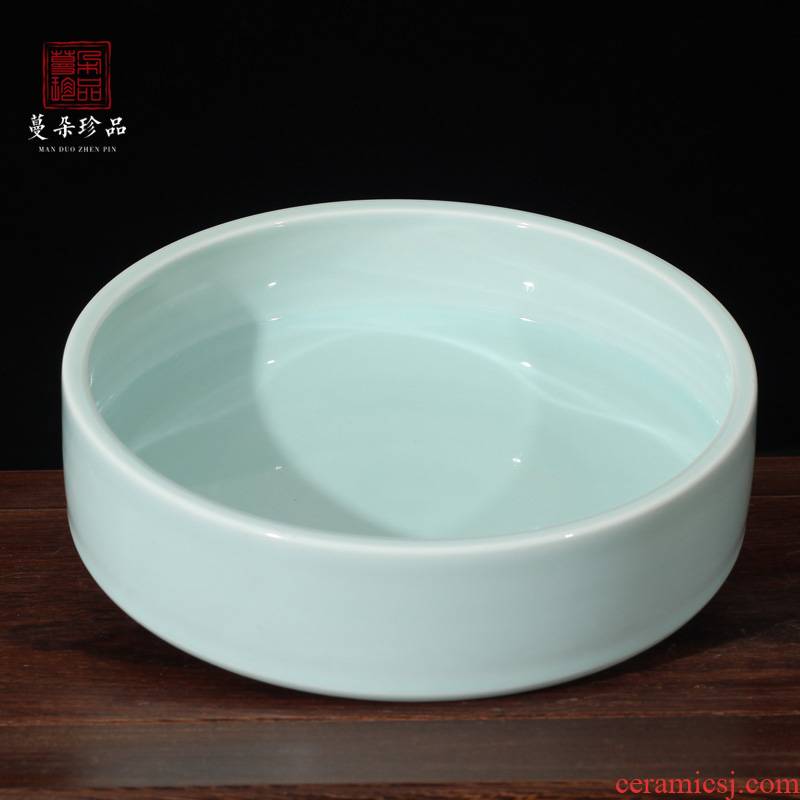 Jingdezhen shadow green celadon elegant tea tray saucer ceramic fruit bowl environmental protection, fashion health fruit