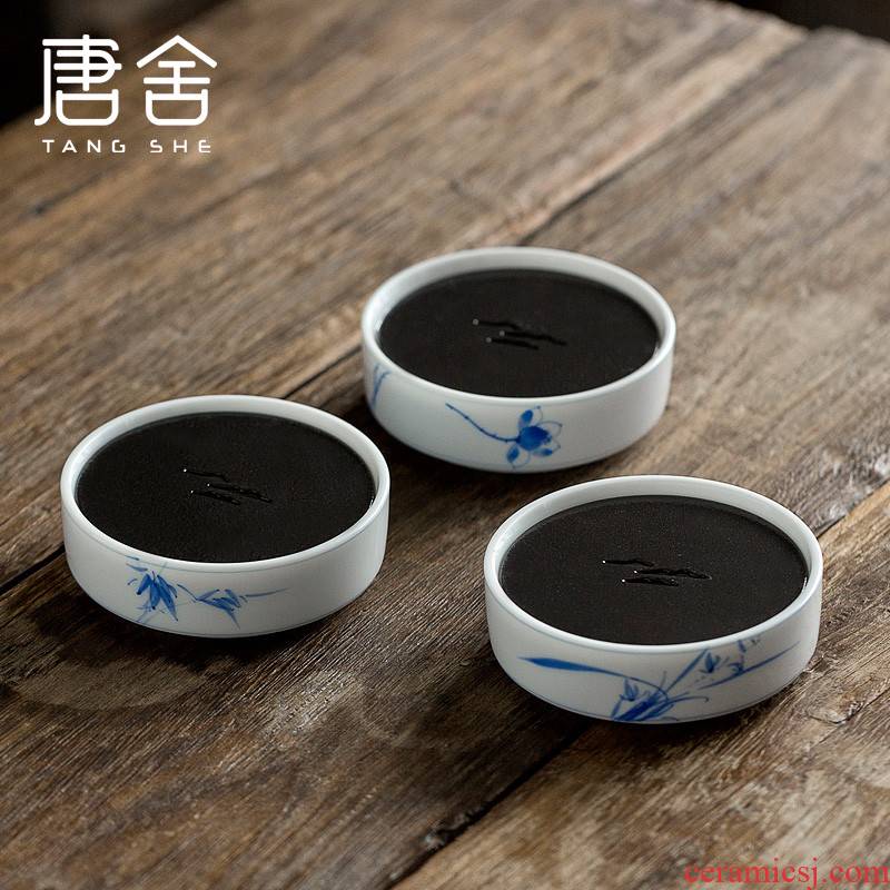 Don difference up LAN make up hand - made white CiHu bearing supporting it the teapot household kung fu tea accessories teacup pad dry terms