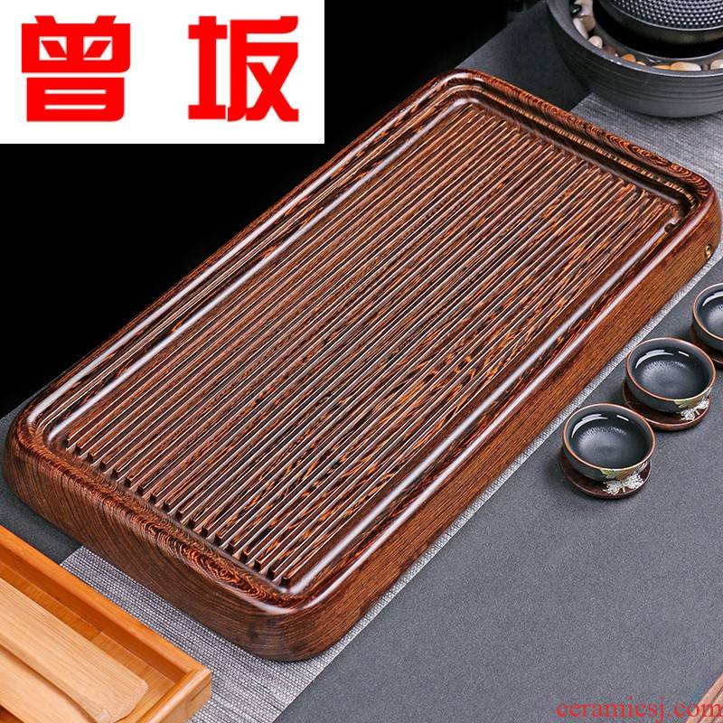 The Who -- chicken wings wood tea tray, the whole piece of solid wood tea sea sharply stone tea tray was contracted household bakelite type tea table sheet