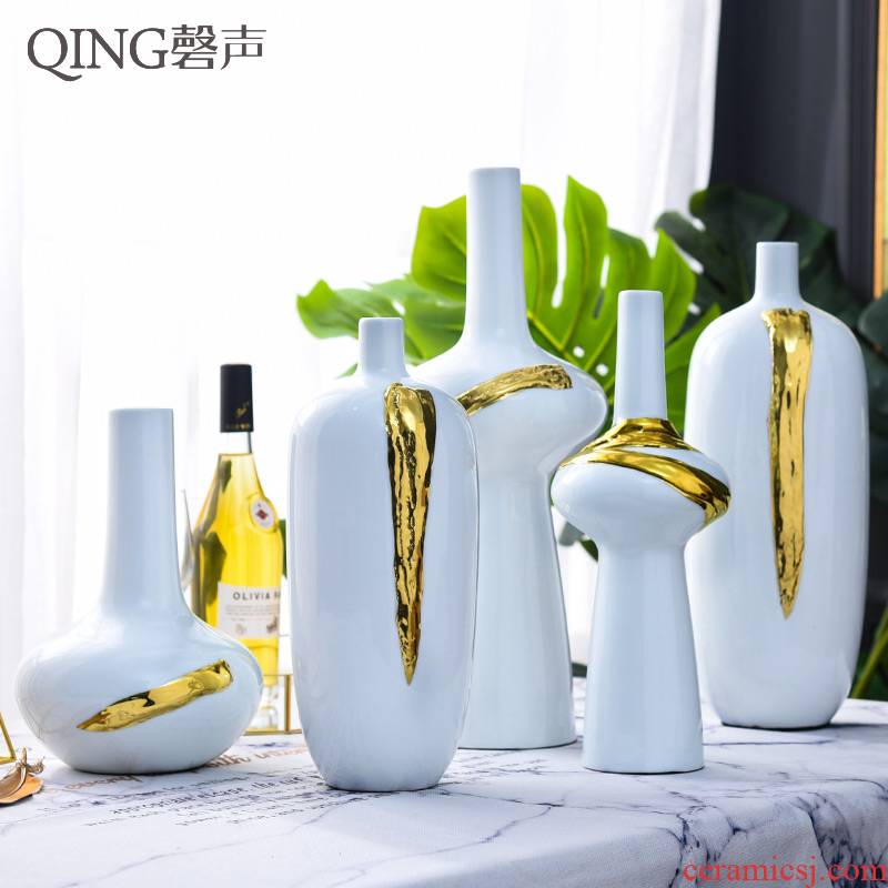 The Nordic ceramic vases, contracted and I home sitting room adornment ornament table dry flower arranging flowers is placed flowers