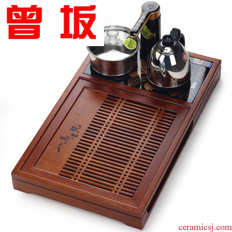 Sakaguchi automatic induction cooker four one solid wood kung fu tea tray without electric tea sea framework u.s big tea table