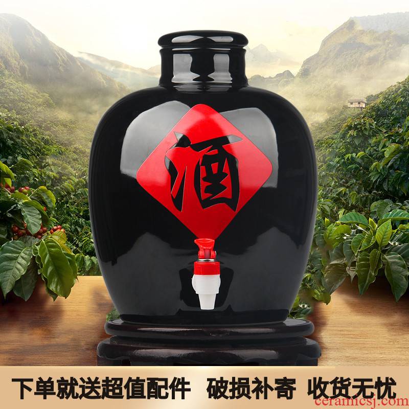 Jingdezhen 5 jins of 10 jins 20 jins 30 jins of 50 kg install archaize ceramic with leading wine jar sealing liquor bottles