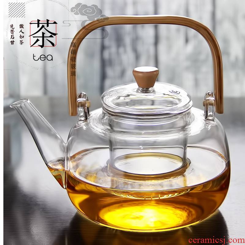 Royal pure Japanese boiling kettle filter glass tea, high temperature resistant to burn pot of tea to the girder