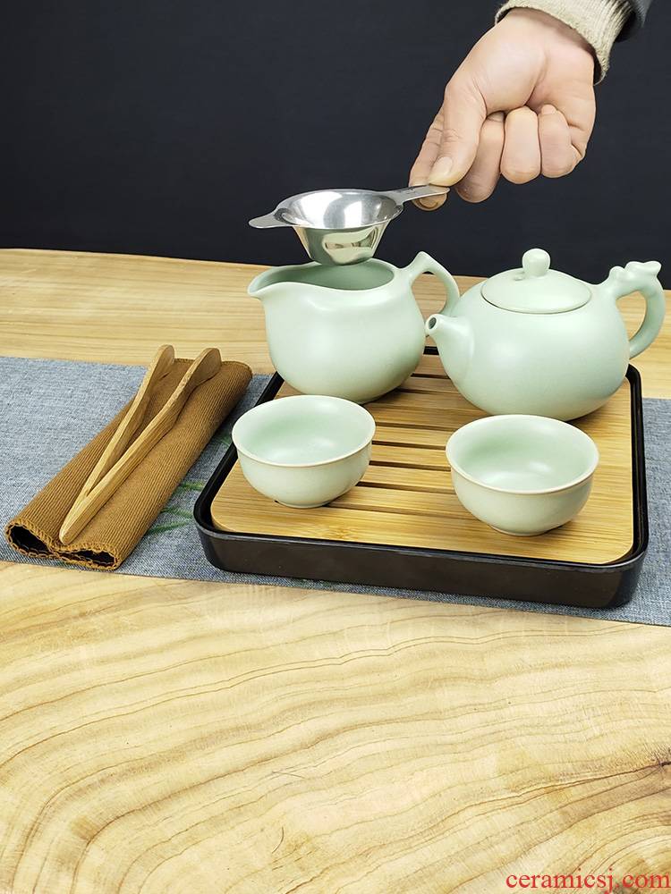 I and contracted household utensils suit small sets of kung fu your up teapot teacup small ceramic tea set tea tray package