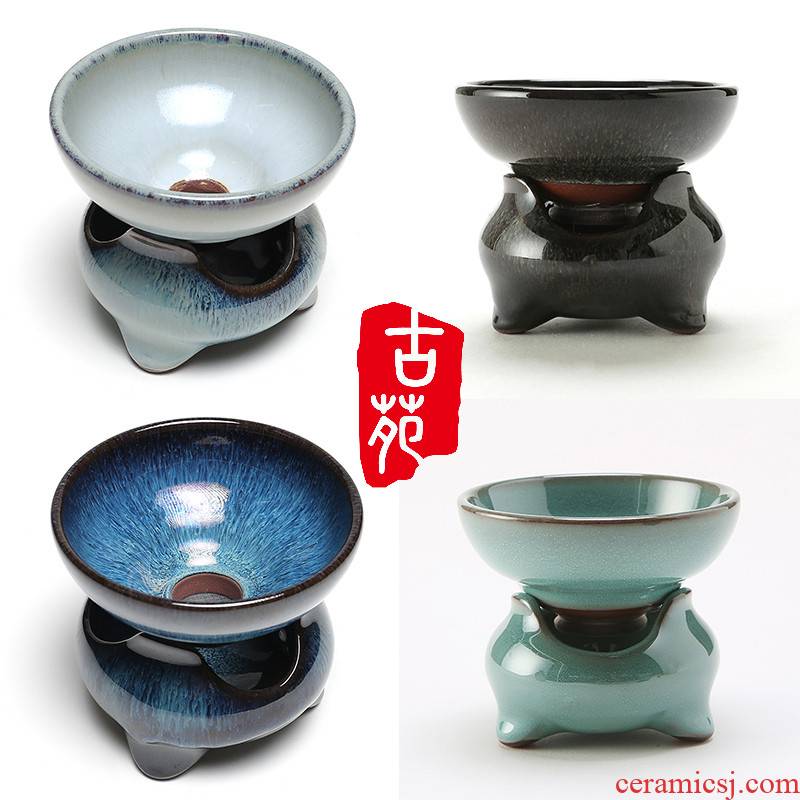 Kung fu tea accessories ceramic filter tea tea tea strainer creative violet arenaceous coarse pottery tea filter good)