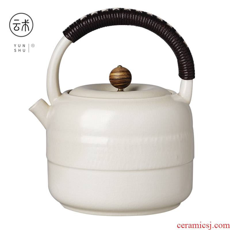 Cloud jingdezhen pure manual soda glazed pottery pot of ablation pot of boiled tea pot to girder on kung fu tea set for