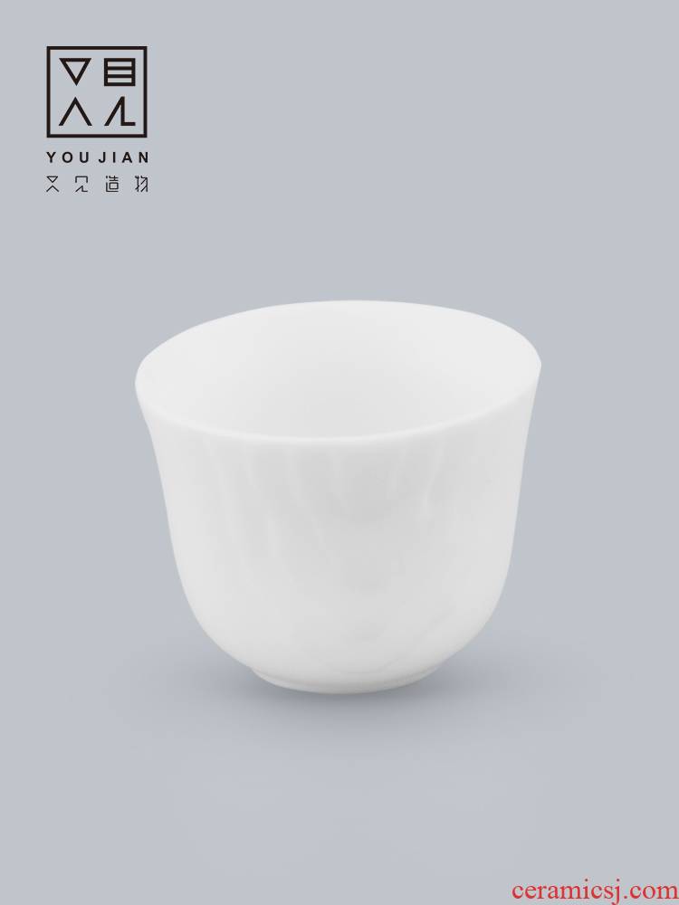 And creation of dehua white porcelain tea cups from the single small cup host small only a single sample tea cup
