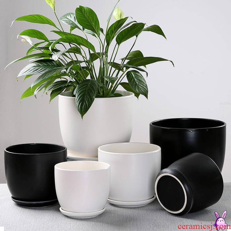 Xi ou buy flowerpot ceramic sale household size extra large tray with simple small flowerpot more than other meat