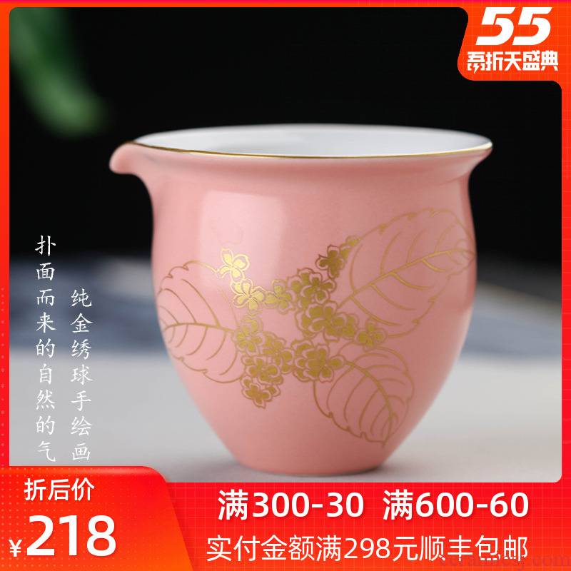 Bright tastes all hand - made gold picture fair keller jingdezhen kung fu tea set heat a large portion of a single well cup of tea