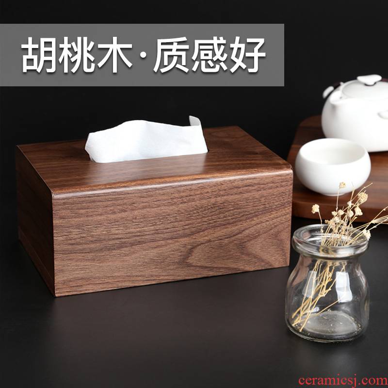 Paper suction box of Chinese wood furniture tissue box bedroom household contracted sitting room tea table restaurant wooden carton