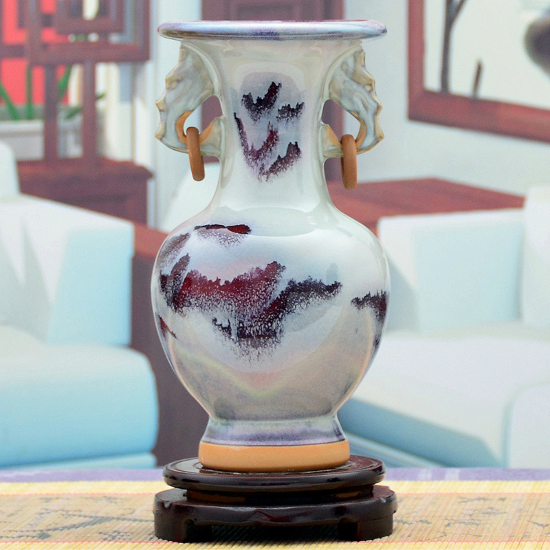 Small jun porcelain up jingdezhen ceramics glaze vase handicraft furnishing articles home wine ark, adornment sitting room
