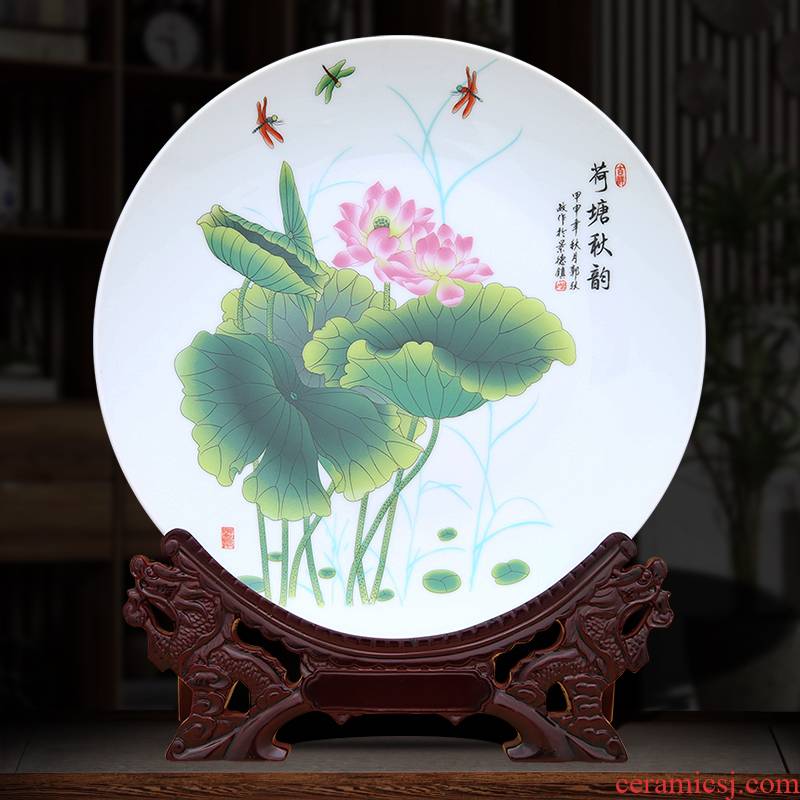 The Lotus pond cixin qiu - yun decoration plate of to industry