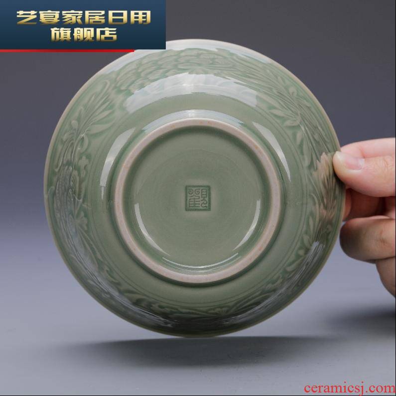 6 BWG view restoring chongyang celadon peony of bowl yao state up household of Chinese style restoring ancient ways is 5.5 inch bowl rainbow such as bowl soup bowl