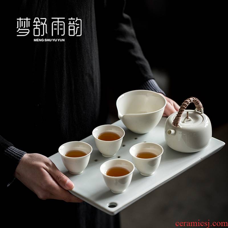 Dream ShuYu rhyme with Japanese tea suit small home sitting room ceramic kung fu tea tea set a complete set of tea cups