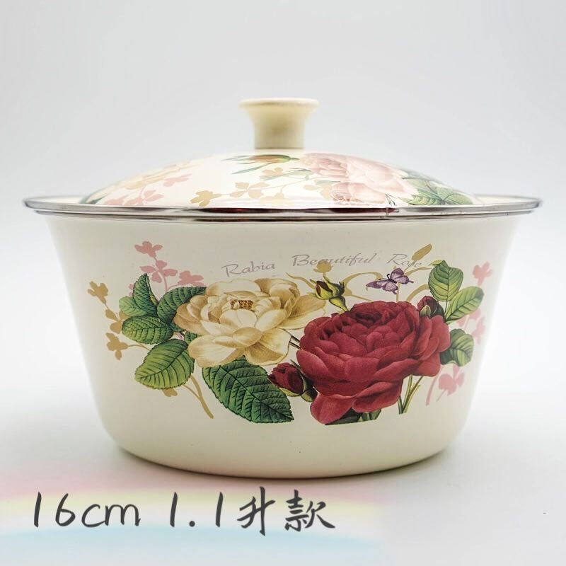 Enamel basin nostalgia with a lid kitchen home old thickening and large soup bowl tang porcelain pond bowls holding