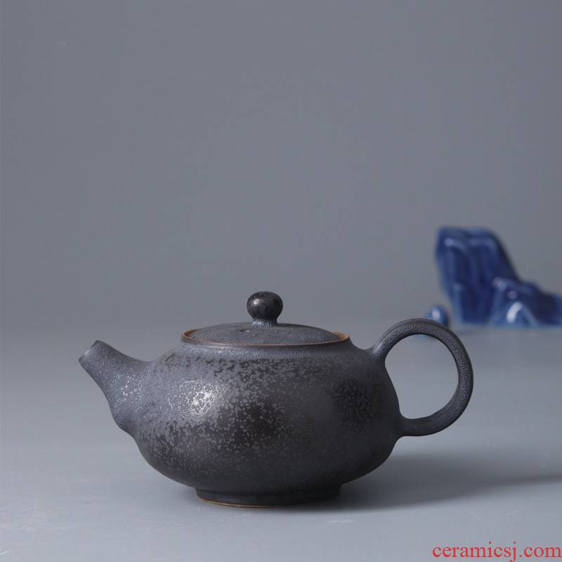 Poly real jingdezhen scene all hand iron black glaze small Japanese JianChan wind ceramic teapot tea pot of kung fu tea set