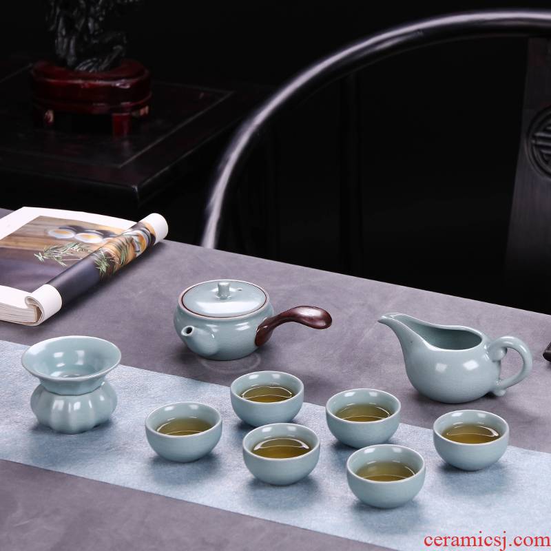 Kung fu tea set suits for domestic high - grade tea ware jingdezhen ceramics portable travel 9 sets your up of a complete set of tea sets