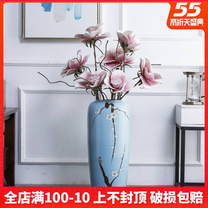 New Chinese style of jingdezhen ceramics hand - made landing simulation flower vases, flower arranging, the sitting room porch home decoration furnishing articles