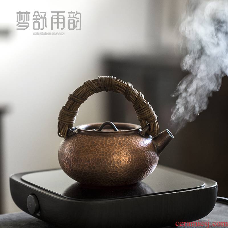 Dream ShuYu rhyme pure manual the cane top service up copper to burn pot of boiled tea teapot Japanese household kung fu retro girder
