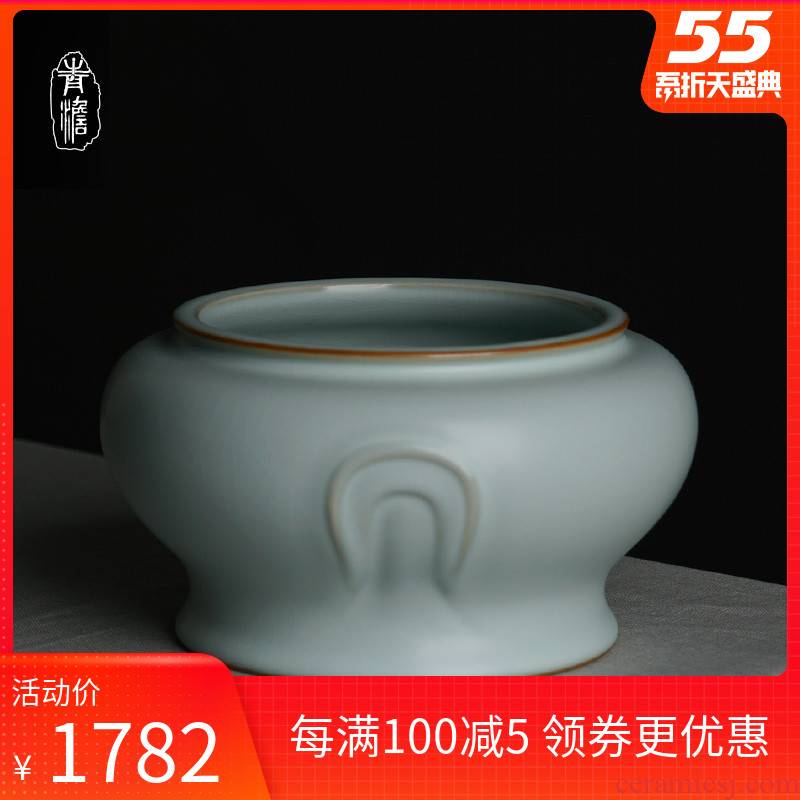 Your up tea to wash large XiCha glass jar is Chinese style household ceramics jingdezhen manual celadon kung fu tea accessories