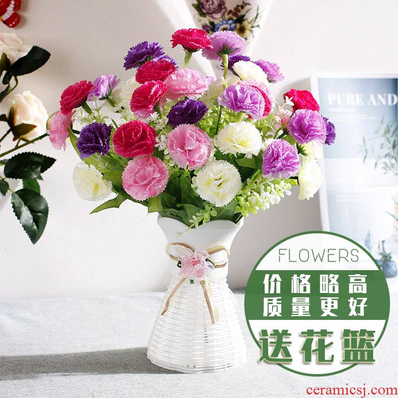 Fake flowers, potted plastic flowers sitting room simulation upholstery silk flower bouquet decoration table furnishing articles of tea table