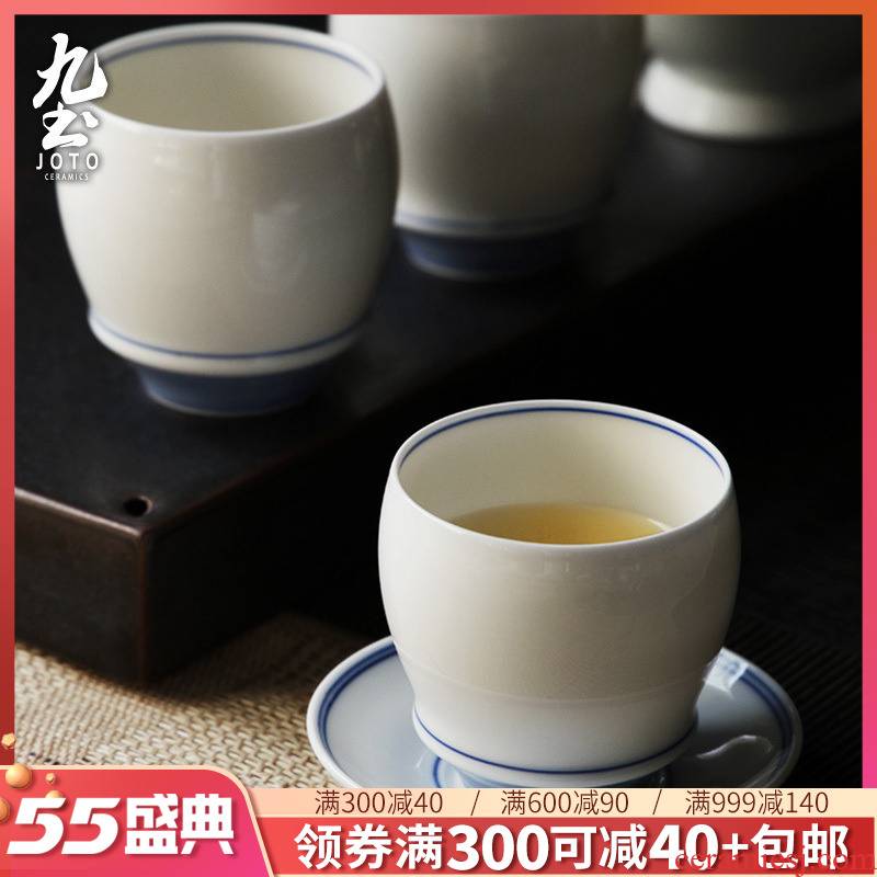 About Nine hand Japanese soil sample tea cup Japanese small cups kung fu tea set Taiwan tea cup white porcelain cups water