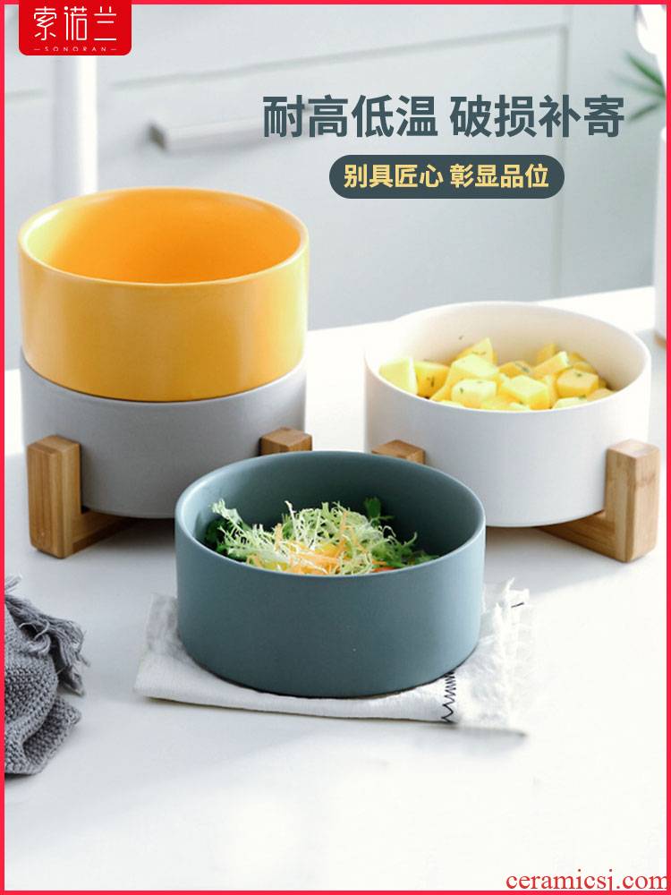 Ceramic bowl of fruit bowl dessert bowl of nice breakfast bowl bowl dish bowl of soup pot soup bowl creative heat - resistant salad bowl