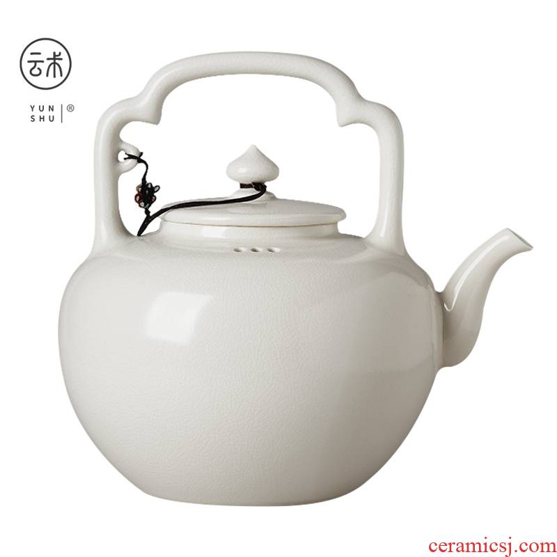 Cloud operation manual soda glaze white clay ceramic girder pot of boiled tea, slicing the jug kettle manual kettle
