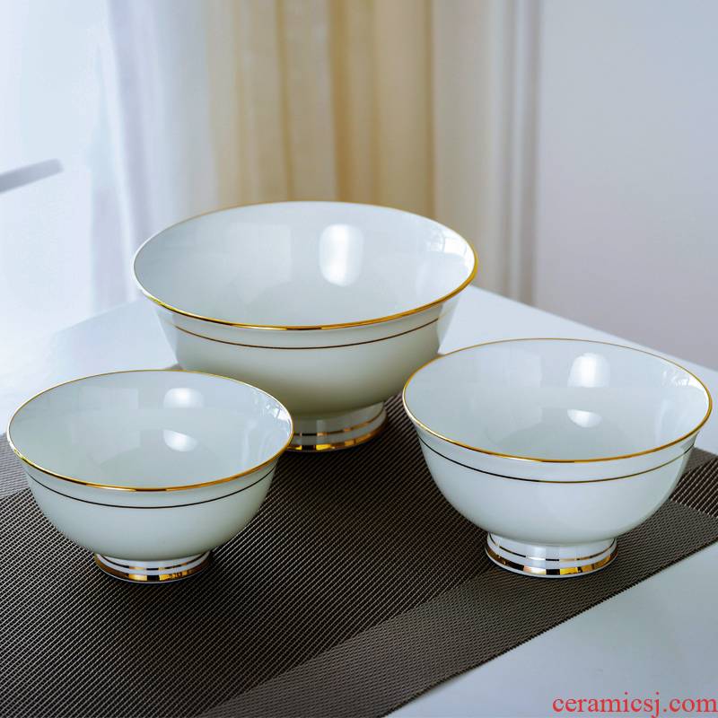 Jingdezhen ceramic bowl large rice bowls up phnom penh contracted household hot foot rainbow such use