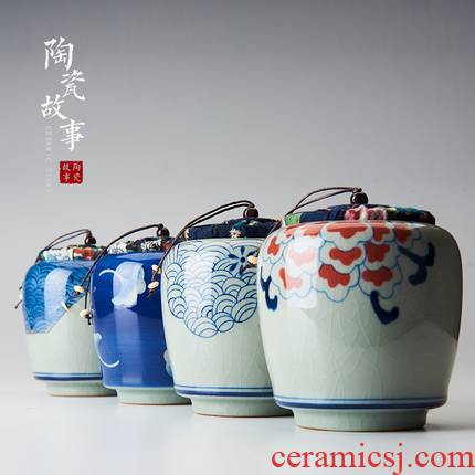 Jingdezhen ceramic POTS with tea caddy fixings sealed as cans of puer tea box tea set small POTS of household storage