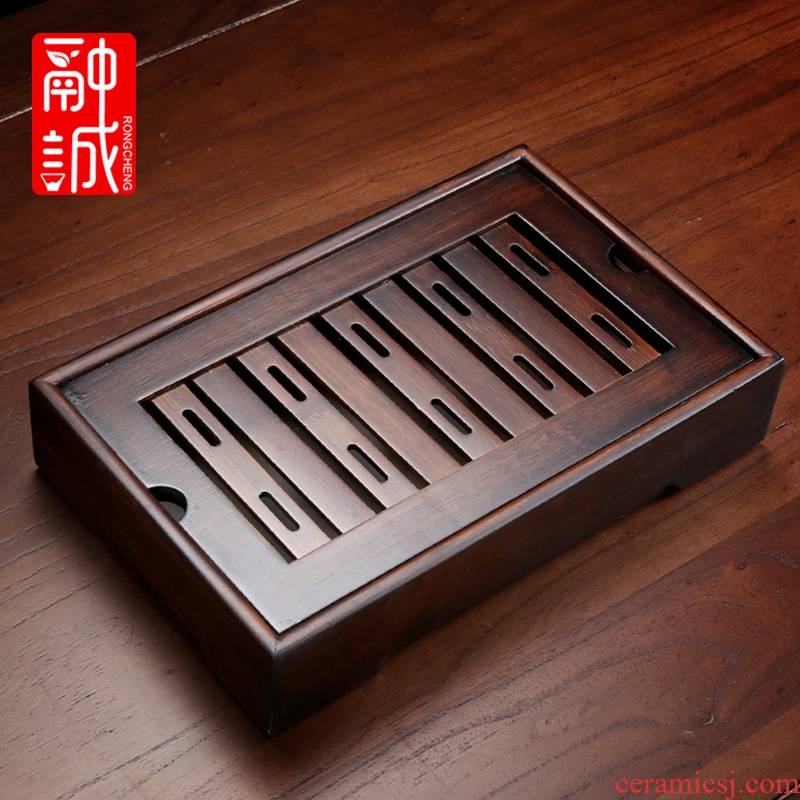 Bamboo tea tray with simple circular tray was kung fu tea set drop dry plate of small reservoir type tea tea table