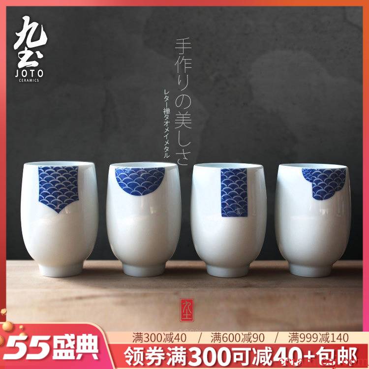 About Nine soil lovers set of hand cup hand - made glass box manual zen water ripple gifts creative ceramic tea cup