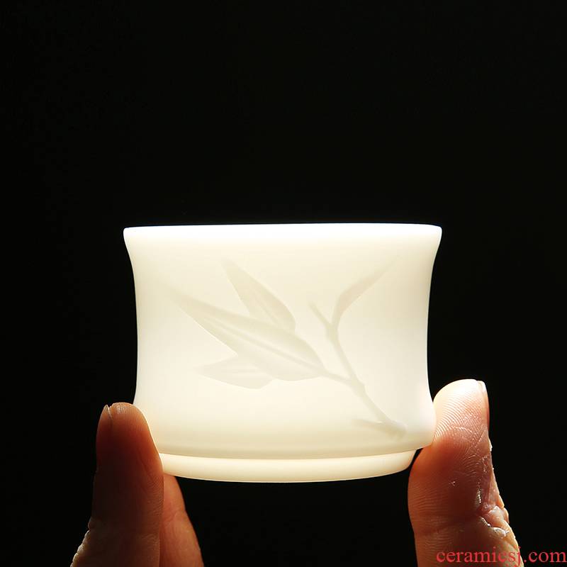 Kung fu tea ceramic sample tea cup dehua white porcelain cup meditation master cup single cup tea cups ceramic tea light