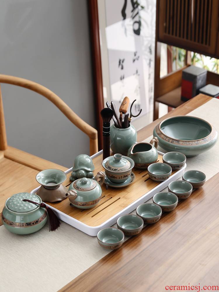 Bo yao, the elder brother of the Japanese tea set ceramic up open a piece of ice crack glaze retro household contracted your up of a complete set of tea cups