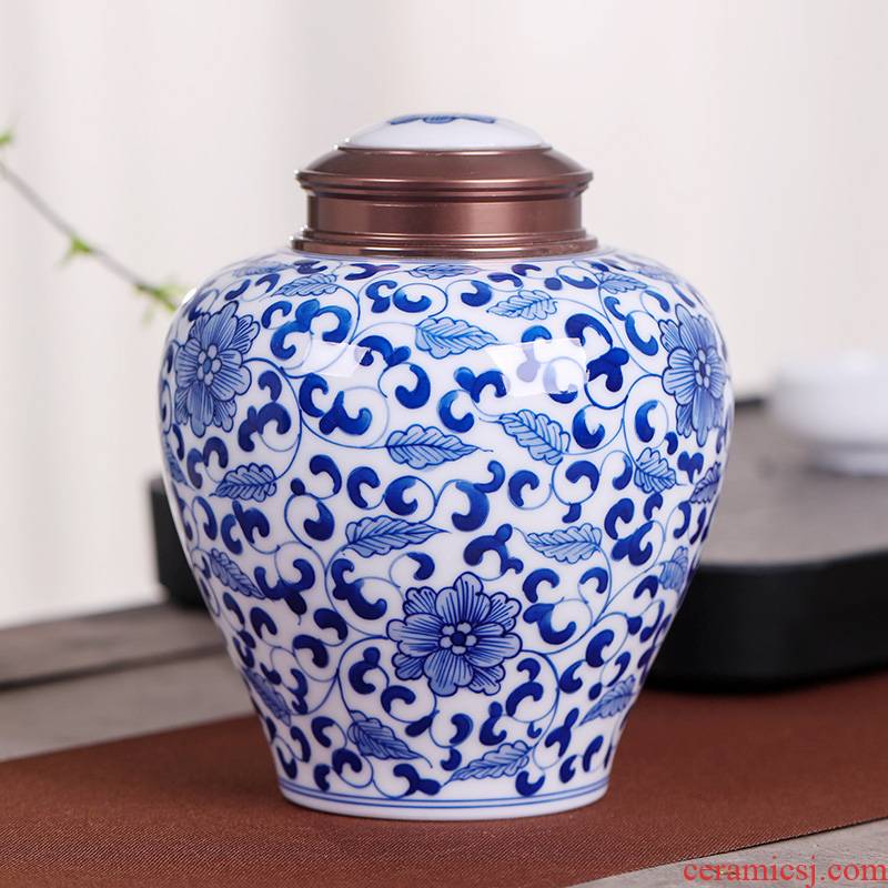 Hand - made jingdezhen caddy fixings large portable sealed POTS store receives puer tea caddy fixings packaging big yards