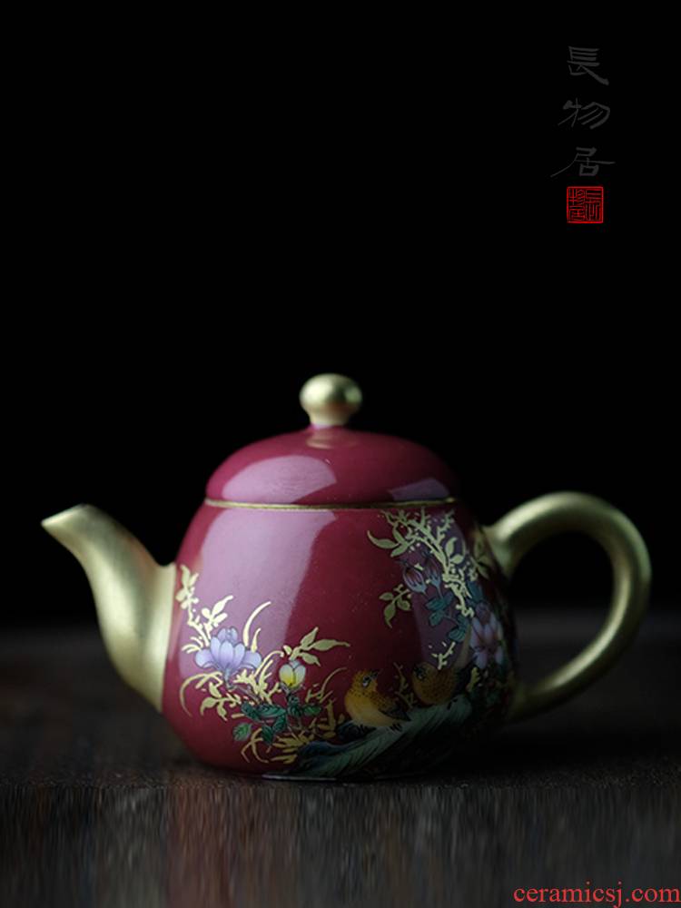 Offered home - cooked in hand little teapot rouge water see colour painting of flowers and small jingdezhen ceramic pot teapot the teapot