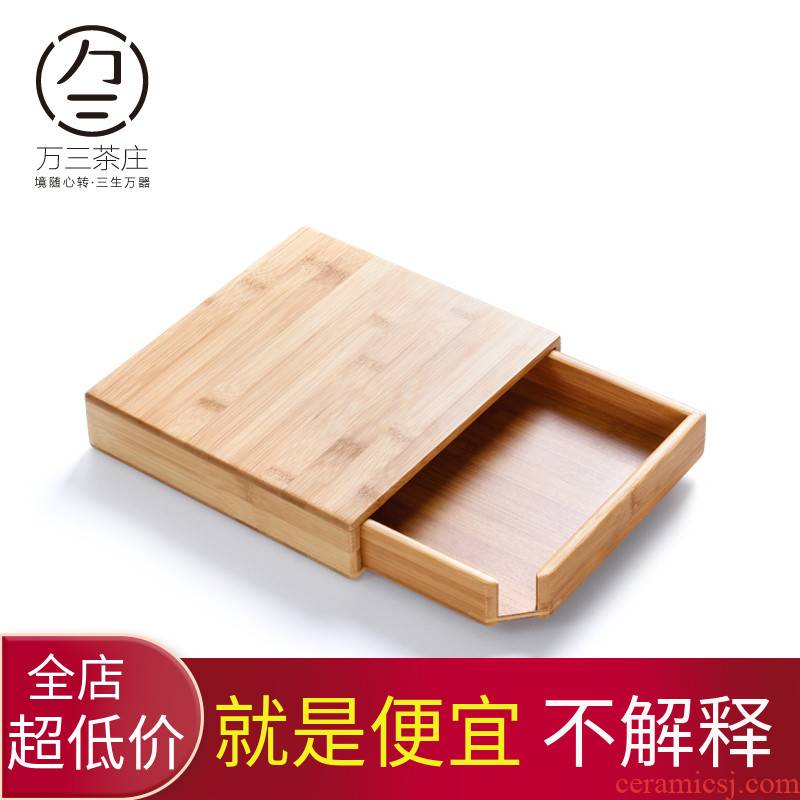 Three thousand tea kungfu tea set accessories bamboo tea box of the tea taking tea tray caddy fixings box the drawer